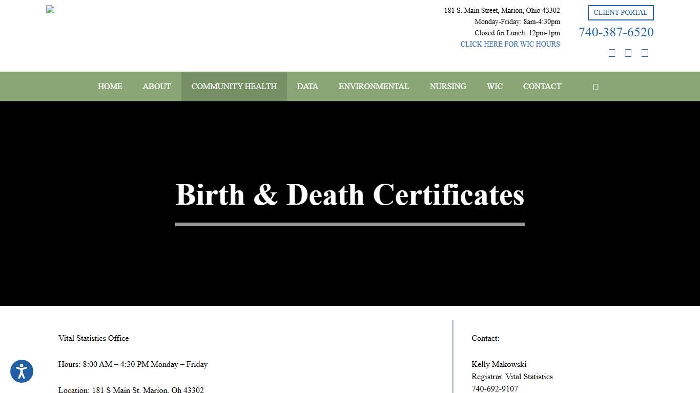 Birth & Death Certificates - Marion Public Health